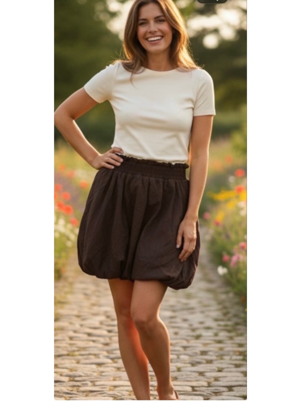 Brown Bubble Skirt Large